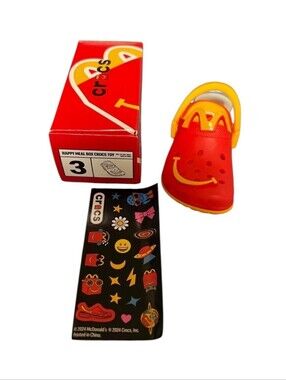 Crocs Mini Keychain McDonald's 2024 Happy Meal Toy #3 Red Yellow